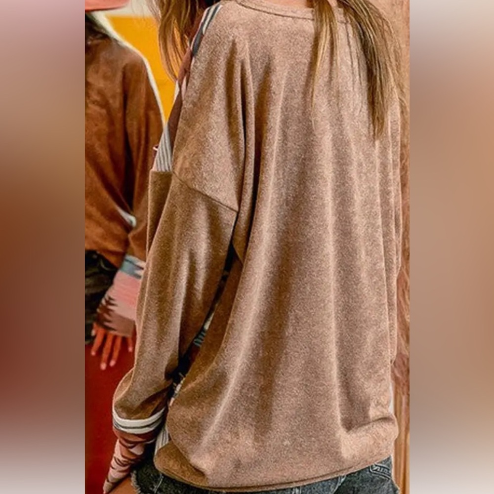 Rust Patterned Women's Sweater - Picture 2 of 4
